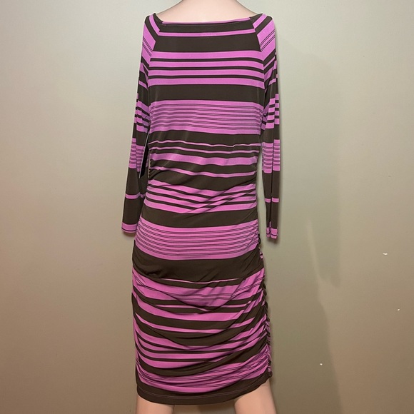 Sofia Vergara Pink and Brown Long Sleeve Dress. Size: M - Picture 2 of 3